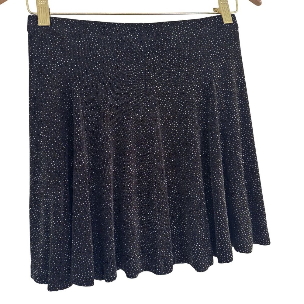 Vintage Betsey Johnson Women's Y2K 90s Black & Gold Glitter Mini Skirt Size S - Picture 3 of 6
